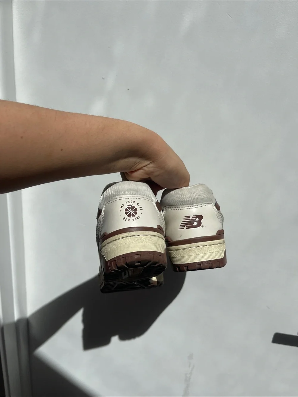 Aime Leon Dore White and Brown 550 Low-Top Sneakers